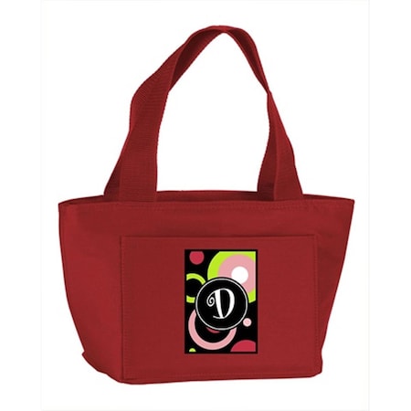 Carolines Treasures Monogram Letter D - Retro in Black Zippered Insulated School Washable and Stylish Lunch Bag Cooler AM1002-D-RD-8808